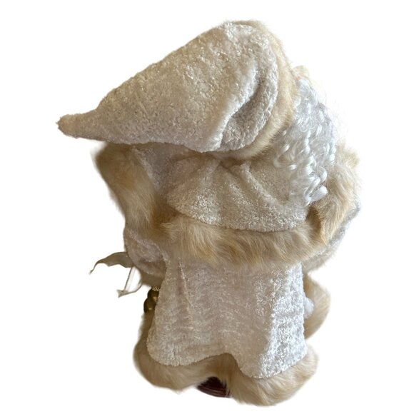 Luxury Victorian Santa Claus With Faux Fur Trim Coat Gold Accents & Gift Bag - Picture 6 of 9